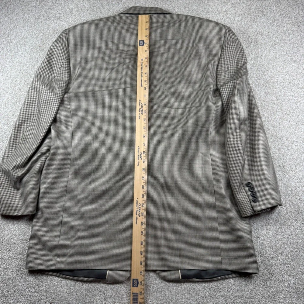 Brooks Brothers Blazer Mens 44R Grey Silk Wool Madison Houndstooth E. Thomas